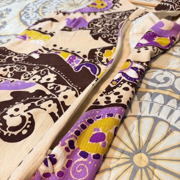 Kate Spade Sleeveless Keiran Cream and Purple Paisley Midi Structured Dress,12 - Picture 9 of 13